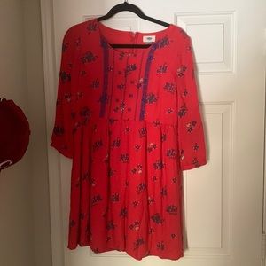 Old Navy Dark Pink Floral Dress Size XS